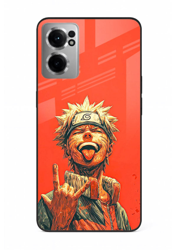 naruto fierce red bold anime art OnePlus Nord CE2 5G glass cover intense ninja expression case
