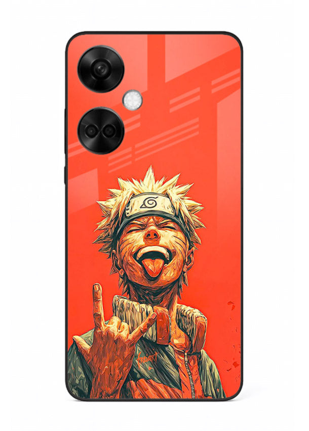 naruto fierce red bold anime art OnePlus Nord CE3 glass cover intense ninja expression case