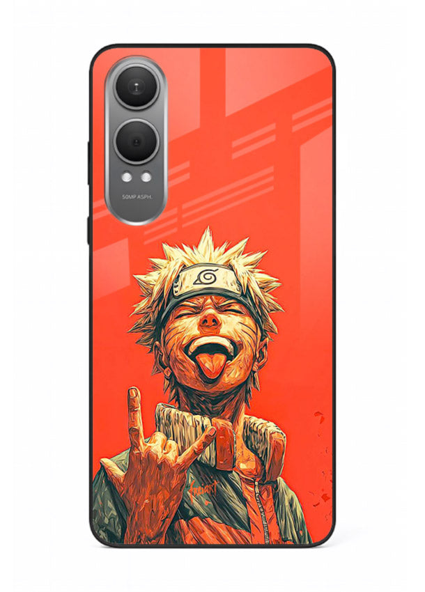 naruto fierce red bold anime art OnePlus Nord CE4 Lite glass cover intense ninja expression case
