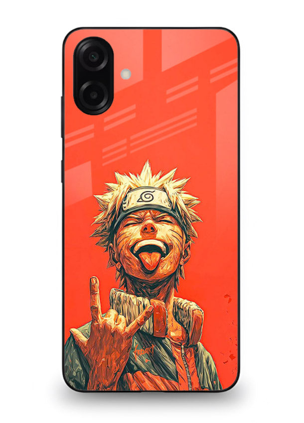 naruto fierce red bold anime art Samsung A06 5G glass cover intense ninja expression case