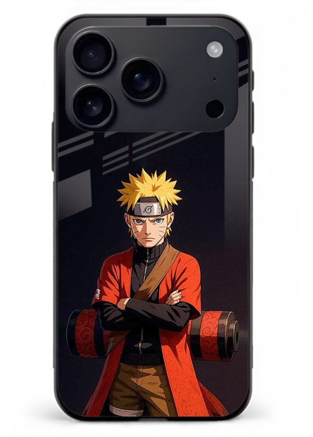 naruto fist power strong anime art iphone 18 pro max glass cover intense ninja pose case