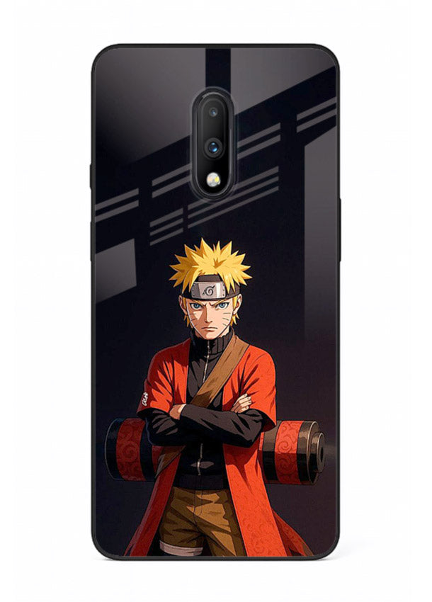 naruto fist power strong anime art OnePlus 7 glass cover intense ninja pose case