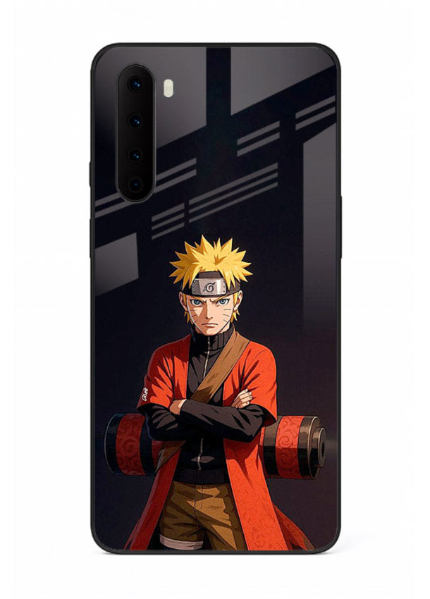 naruto fist power strong anime art OnePlus Nord glass cover intense ninja pose case
