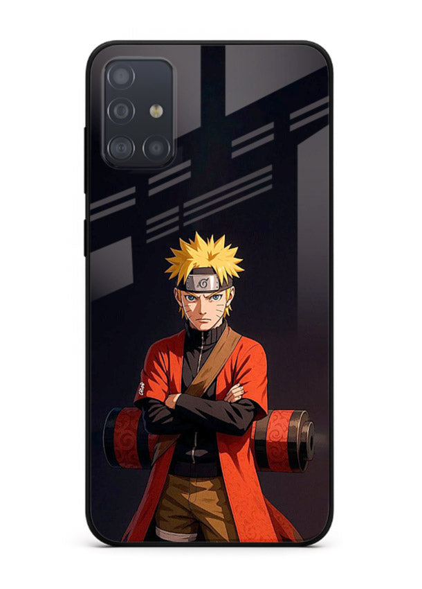 naruto fist power strong anime art Samsung A51 glass cover intense ninja pose case