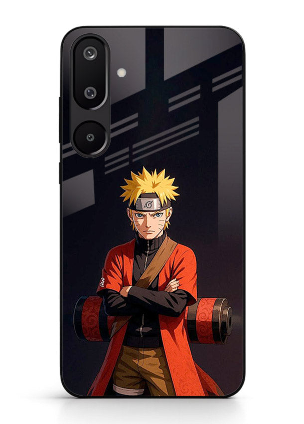 naruto fist power strong anime art Samsung M16 5G glass cover intense ninja pose case