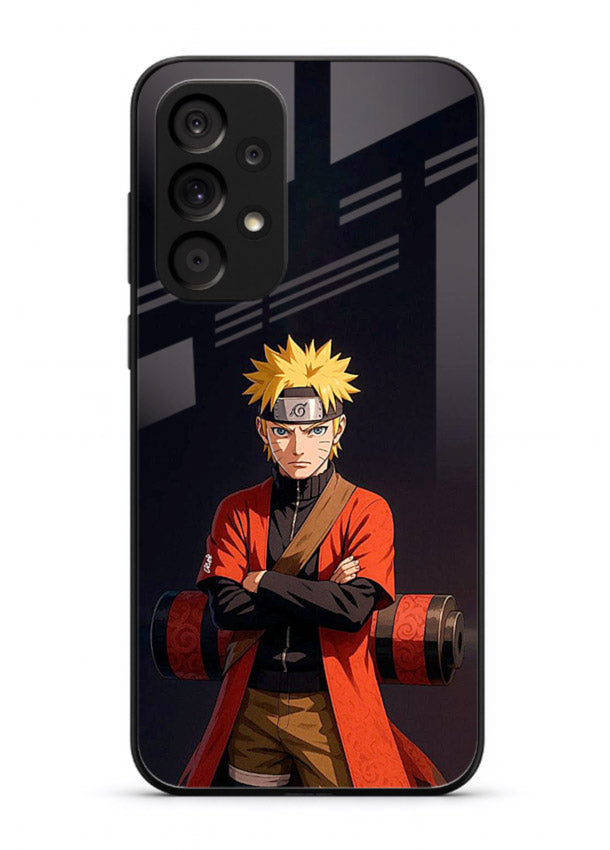 naruto fist power strong anime art Samsung A33 5G glass cover intense ninja pose case