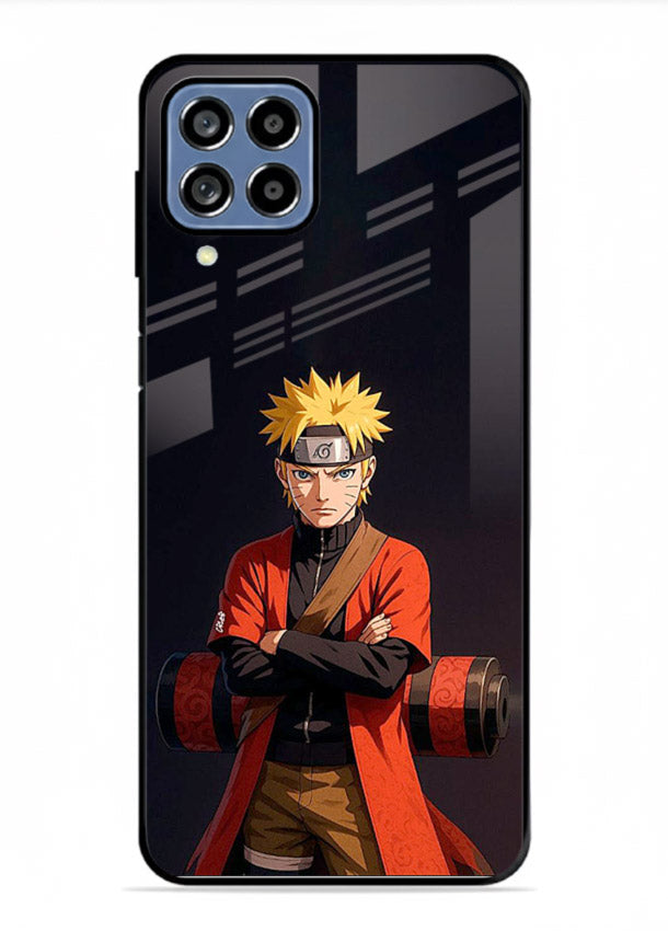 naruto fist power strong anime art Samsung M53 5G glass cover intense ninja pose case