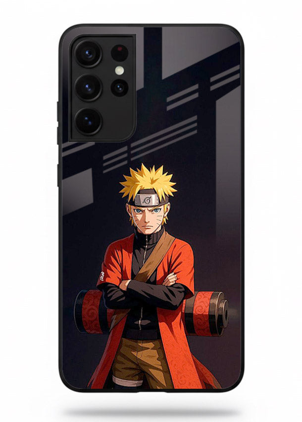naruto fist power strong anime art Samsung S21 Ultra glass cover intense ninja pose case