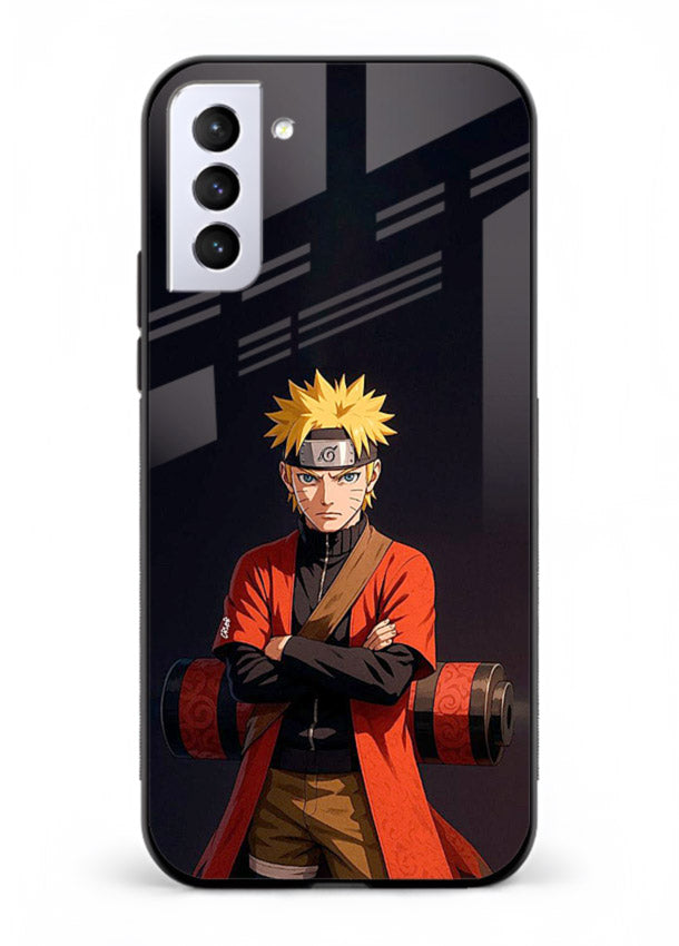 naruto fist power strong anime art Samsung S21 FE glass cover intense ninja pose case