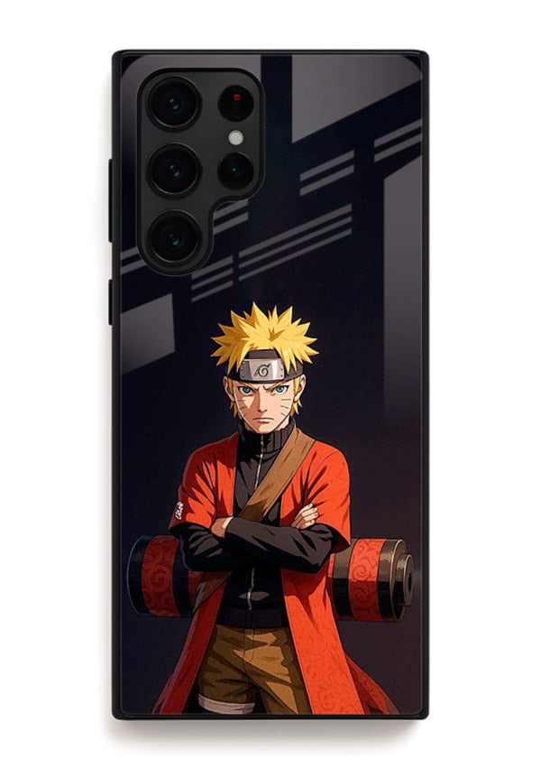 naruto fist power strong anime art Samsung S24 Ultra glass cover intense ninja pose case