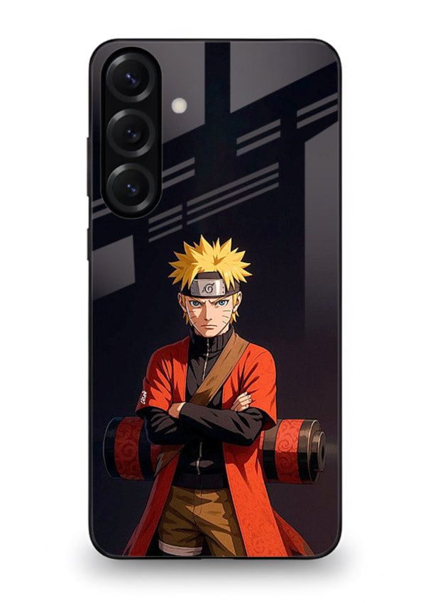 naruto fist power strong anime art Samsung M55 5G glass cover intense ninja pose case