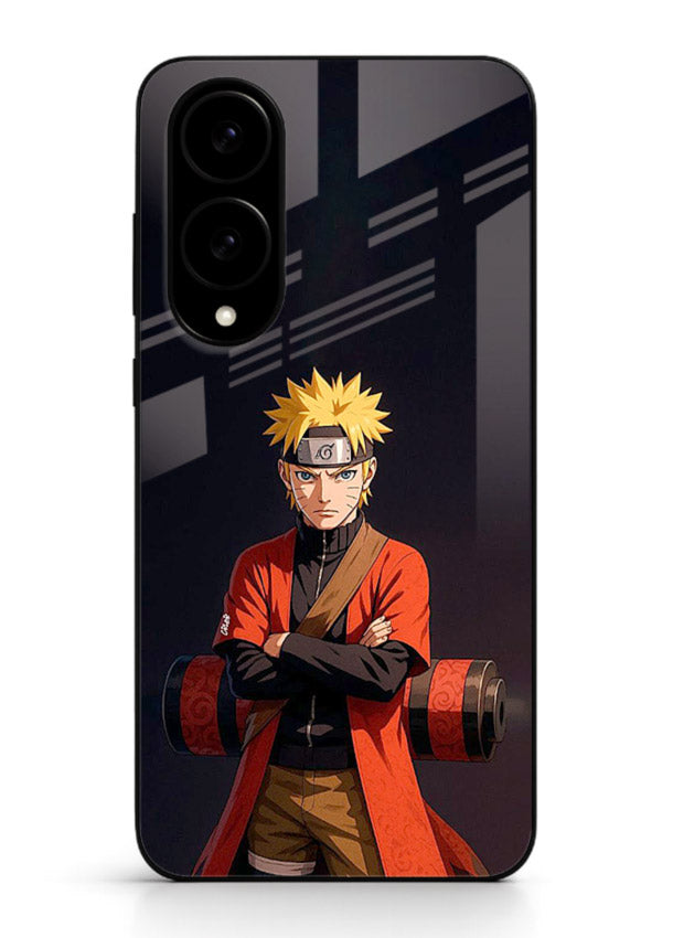 naruto fist power strong anime art Samsung S25 Edge glass cover intense ninja pose case