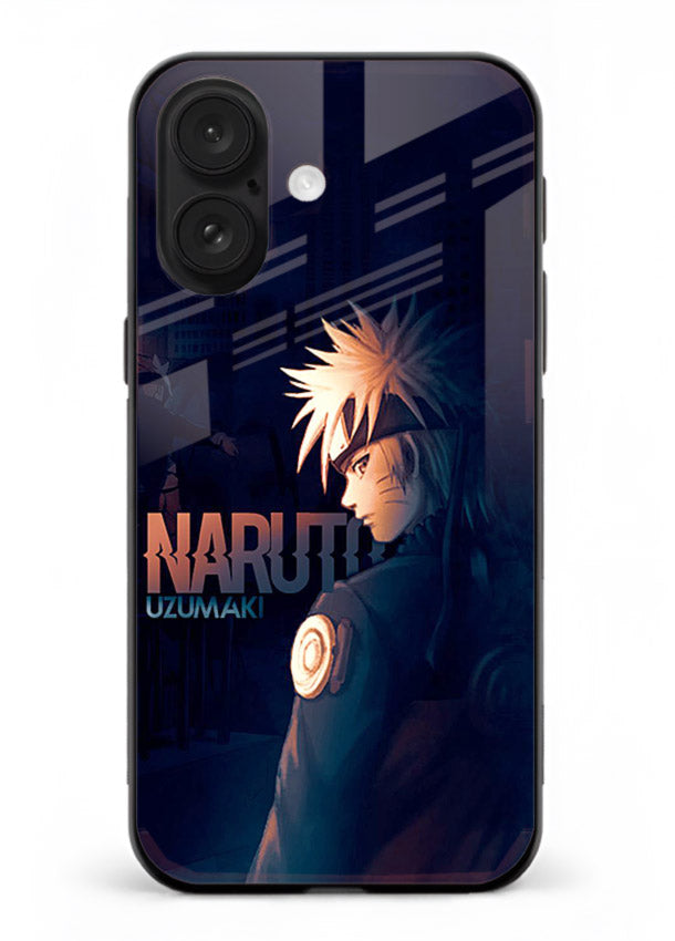 naruto night mode dark blue anime art iphone 18 glass cover silhouette ninja case