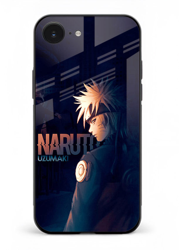 naruto night mode dark blue anime art iphone 16e glass cover silhouette ninja case