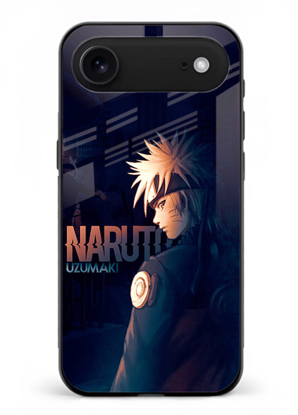 naruto night mode dark blue anime art iphone 17 air glass cover silhouette ninja case