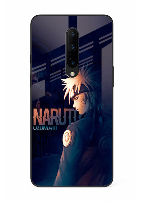 naruto night mode dark blue anime art OnePlus 7T Pro glass cover silhouette ninja case