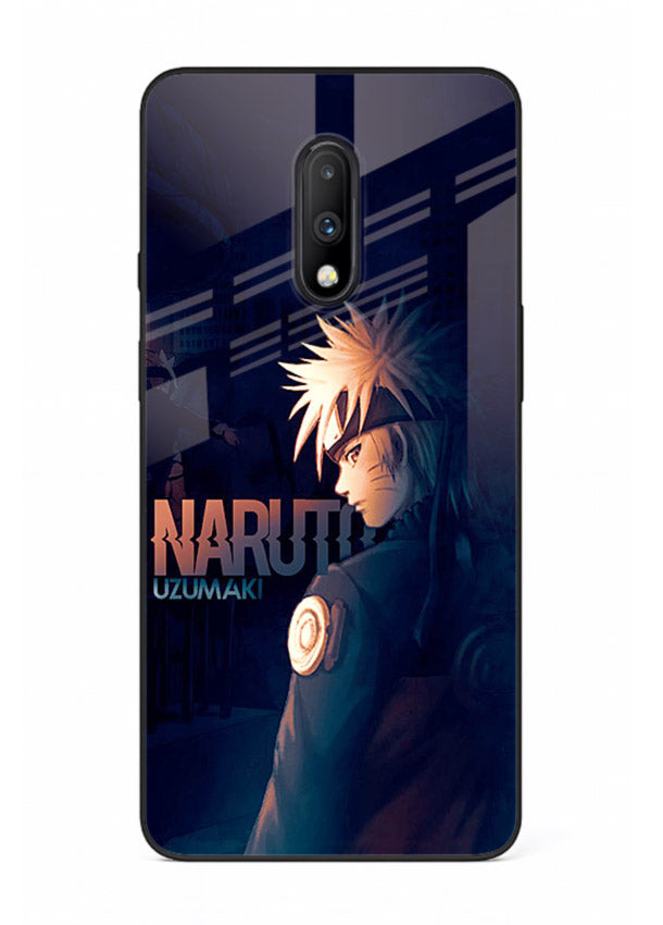 naruto night mode dark blue anime art OnePlus 7 glass cover silhouette ninja case