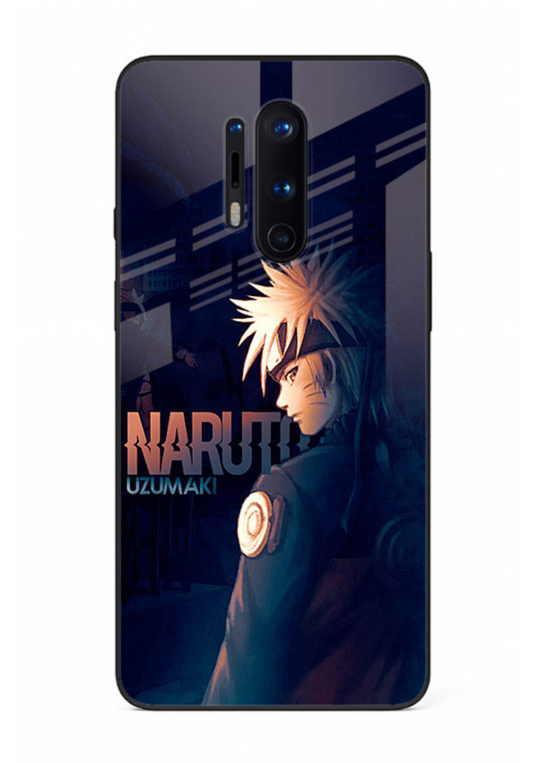 naruto night mode dark blue anime art OnePlus 8 Pro glass cover silhouette ninja case