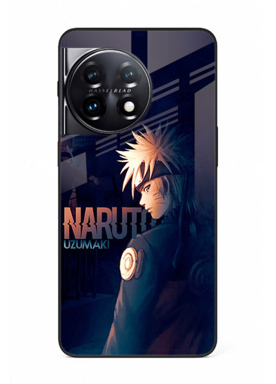naruto night mode dark blue anime art OnePlus 11 glass cover silhouette ninja case