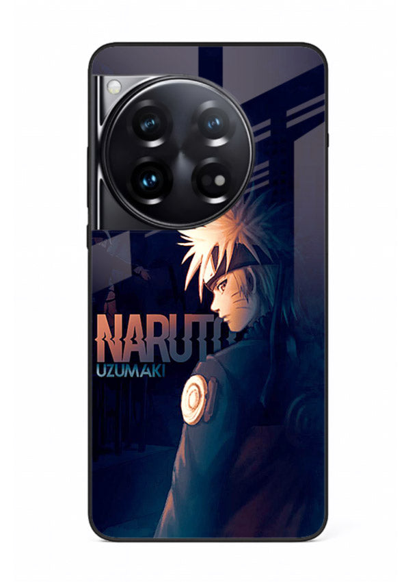 naruto night mode dark blue anime art OnePlus 12 glass cover silhouette ninja case