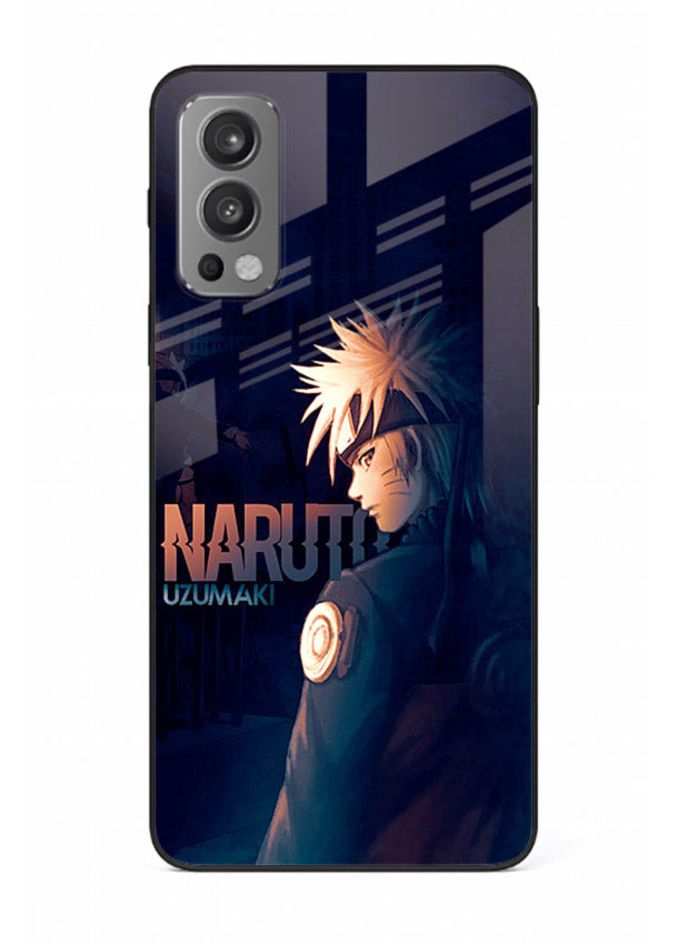 naruto night mode dark blue anime art OnePlus Nord 2 glass cover silhouette ninja case