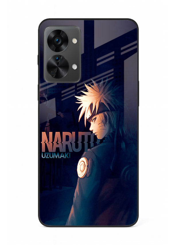 naruto night mode dark blue anime art OnePlus Nord 2T glass cover silhouette ninja case