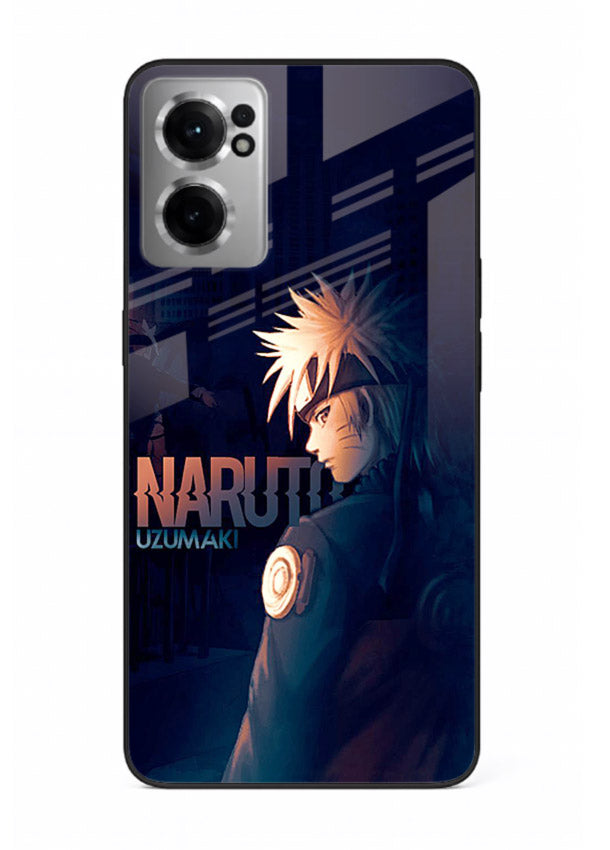naruto night mode dark blue anime art OnePlus Nord CE2 5G glass cover silhouette ninja case