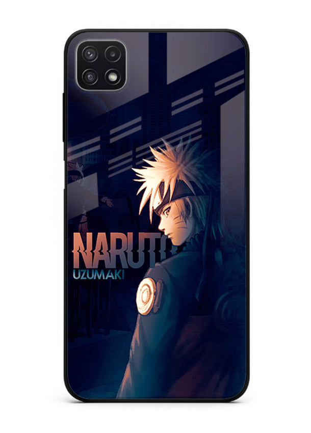 naruto night mode dark blue anime art Samsung F42 5G glass cover silhouette ninja case