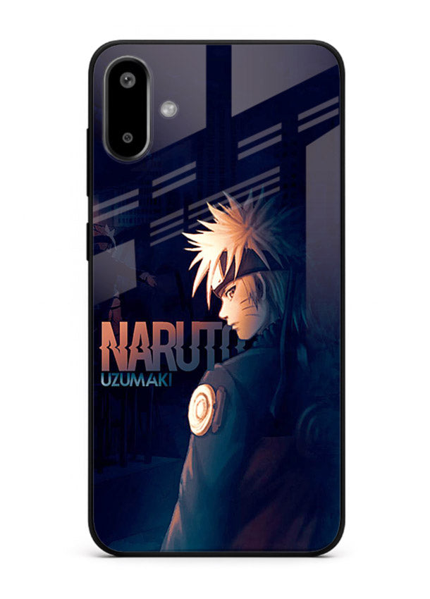 naruto night mode dark blue anime art Samsung F06 5G glass cover silhouette ninja case
