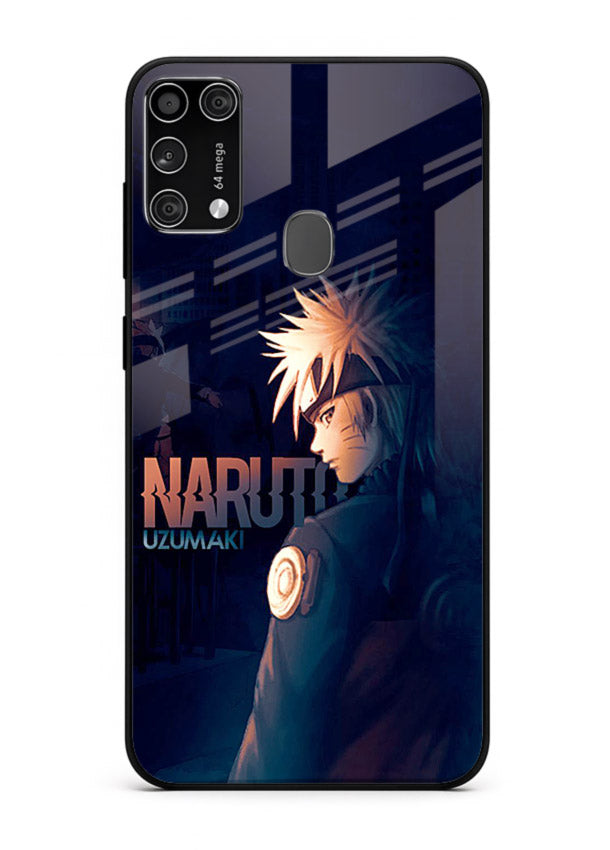 naruto night mode dark blue anime art Samsung M31 Prime glass cover silhouette ninja case
