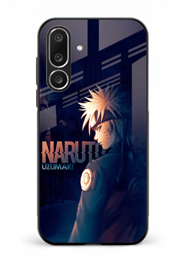 naruto night mode dark blue anime art Samsung M56 5G glass cover silhouette ninja case