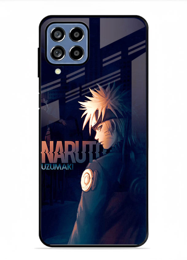 naruto night mode dark blue anime art Samsung M53 5G glass cover silhouette ninja case