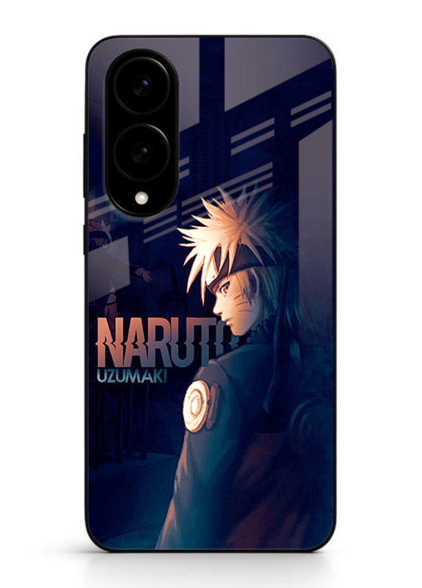 naruto night mode dark blue anime art Samsung S25 Edge glass cover silhouette ninja case
