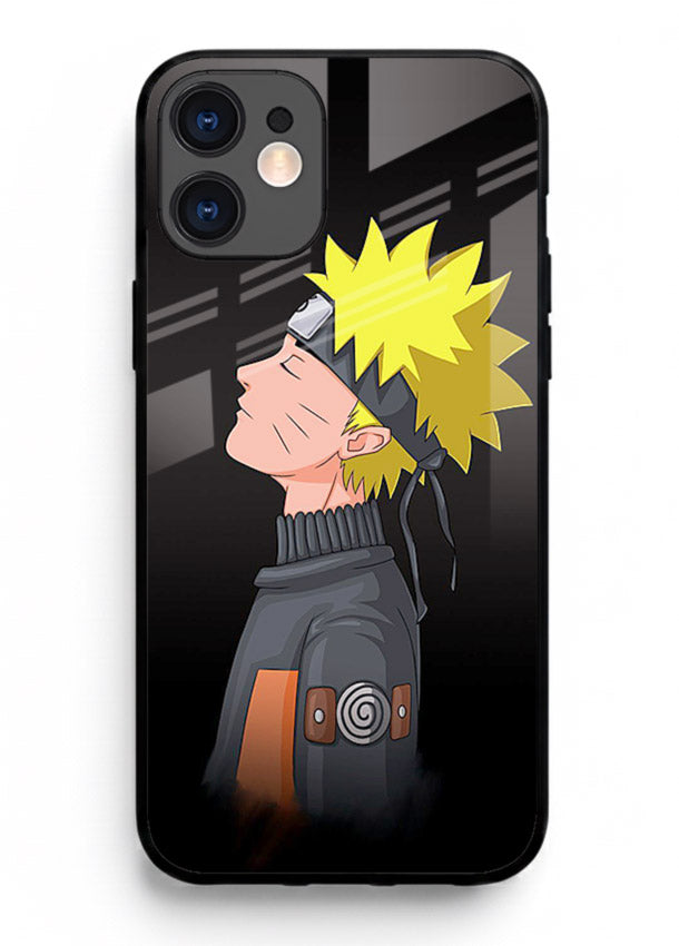naruto side profile minimal anime art iphone 11 glass cover ninja themed case