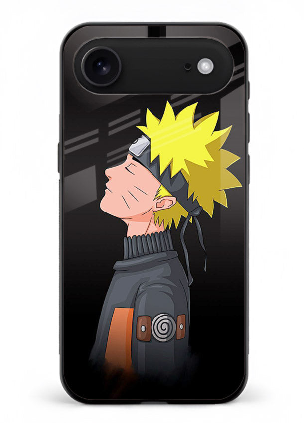 naruto side profile minimal anime art iphone 17 air glass cover ninja themed case