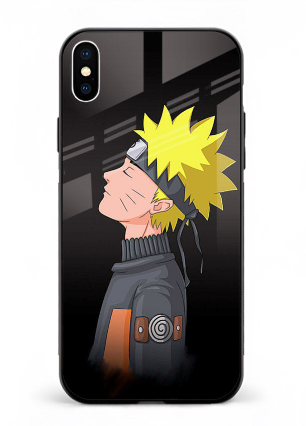 naruto side profile minimal anime art iphone xs max glass cover ninja themed case