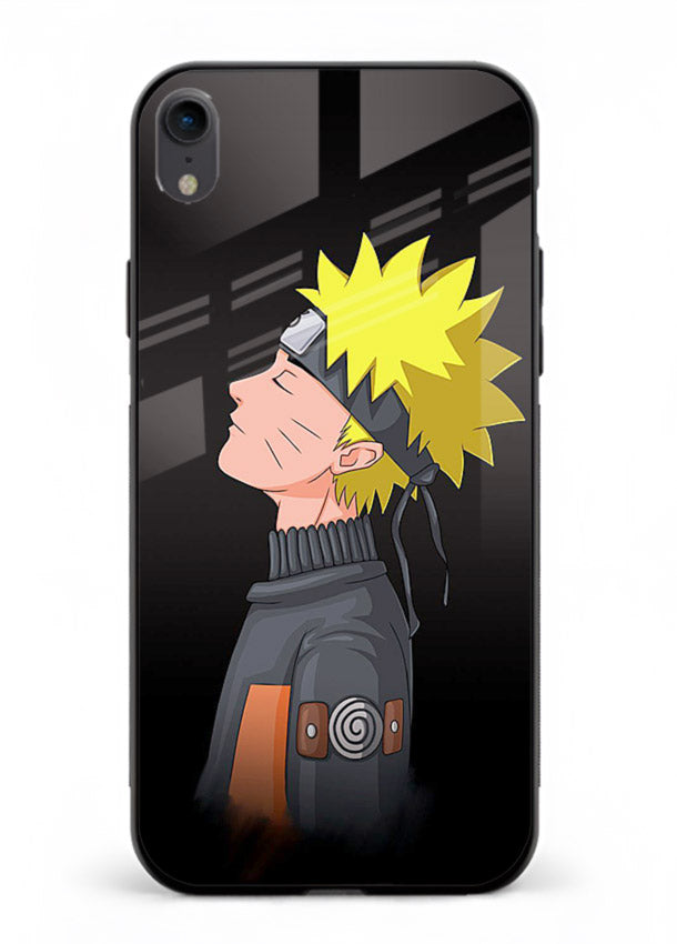 naruto side profile minimal anime art iphone xr glass cover ninja themed case