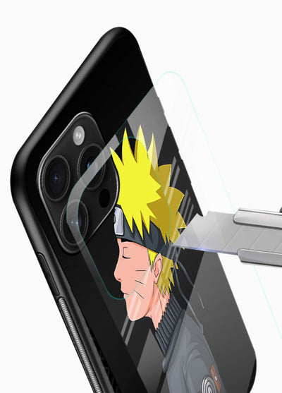 naruto side profile minimal anime art glossy vibrant premium glass cover ninja themed case - Angle Blade