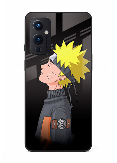 naruto side profile minimal anime art OnePlus 9 Pro glass cover ninja themed case