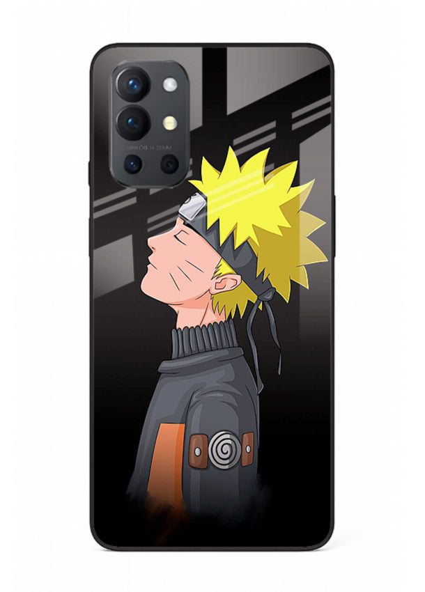 naruto side profile minimal anime art OnePlus 9R glass cover ninja themed case