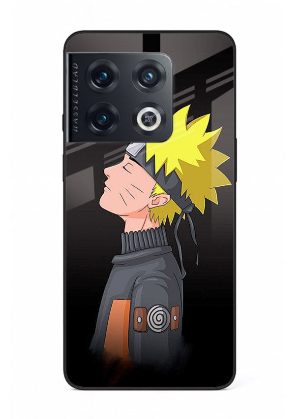 naruto side profile minimal anime art OnePlus 10 Pro glass cover ninja themed case