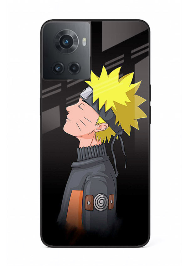 naruto side profile minimal anime art OnePlus 10R glass cover ninja themed case