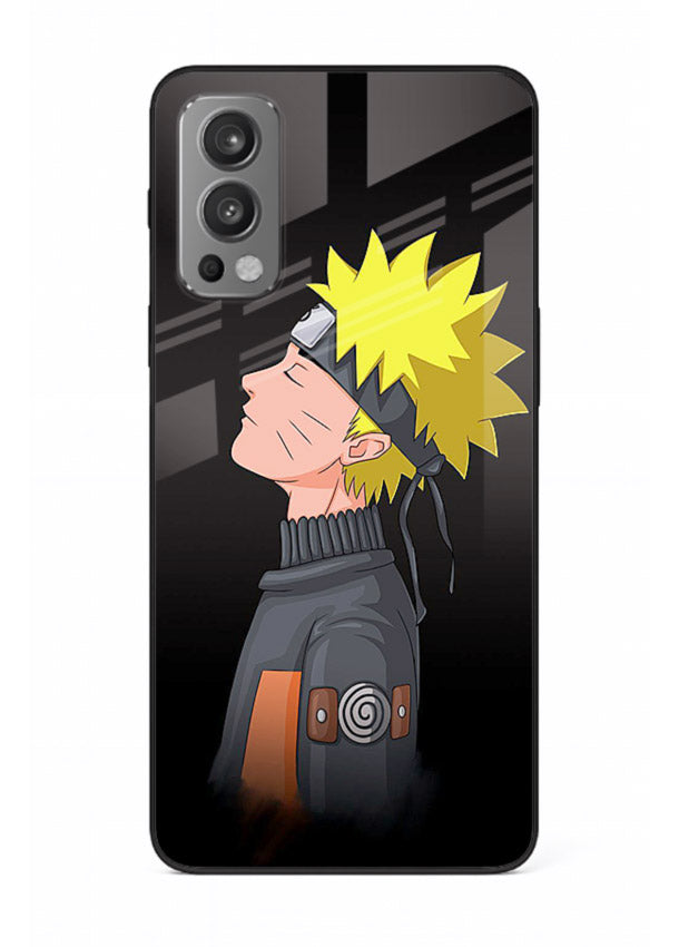 naruto side profile minimal anime art OnePlus Nord 2 glass cover ninja themed case