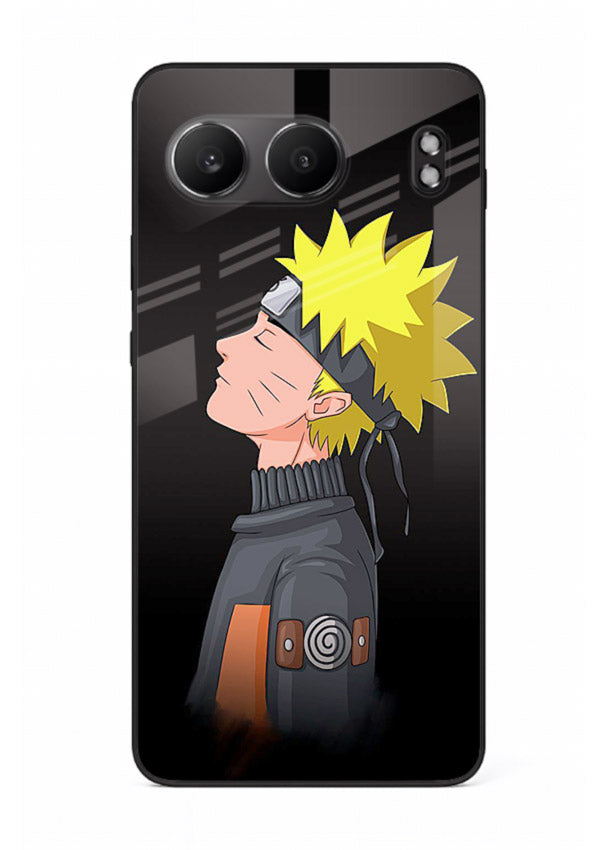 naruto side profile minimal anime art OnePlus Nord 4 glass cover ninja themed case