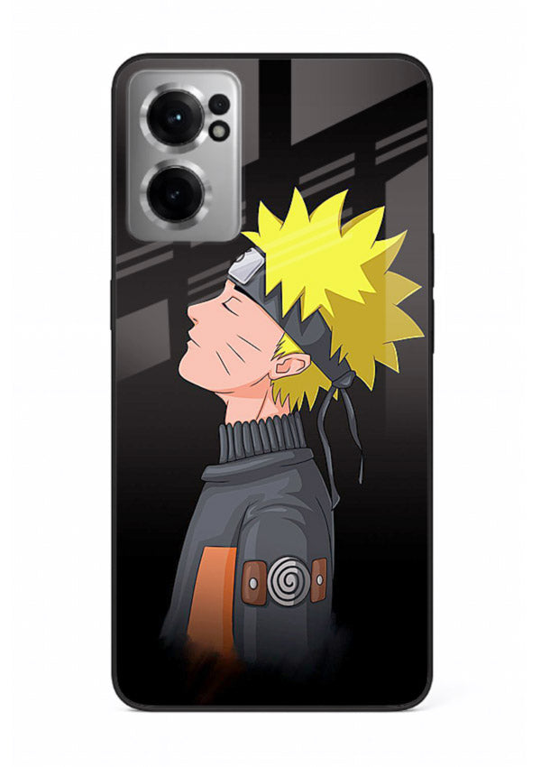 naruto side profile minimal anime art OnePlus Nord CE2 5G glass cover ninja themed case