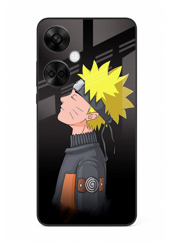 naruto side profile minimal anime art OnePlus Nord CE3 glass cover ninja themed case