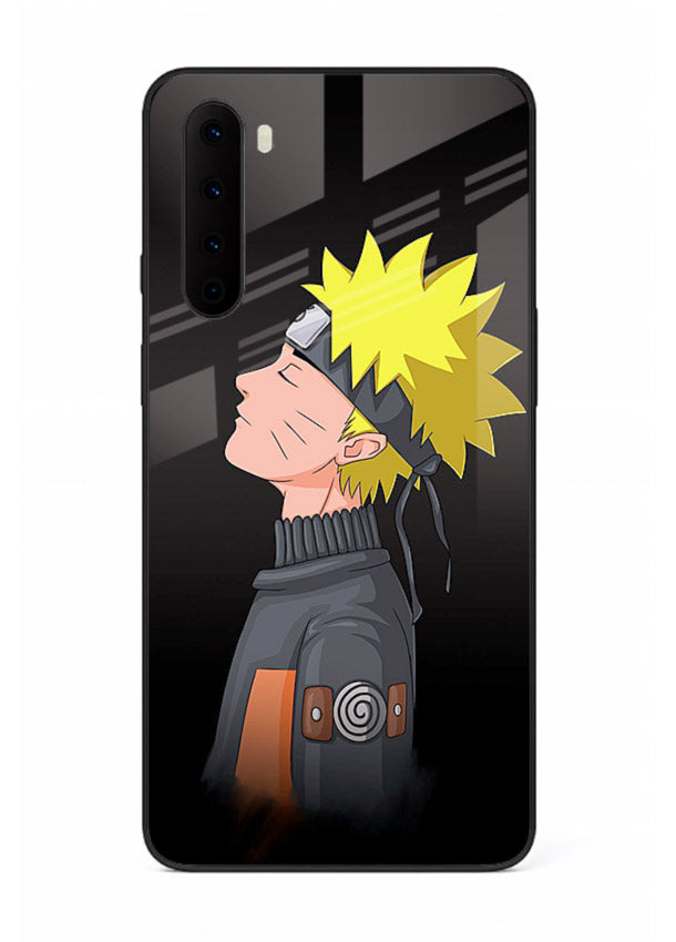 naruto side profile minimal anime art OnePlus Nord glass cover ninja themed case