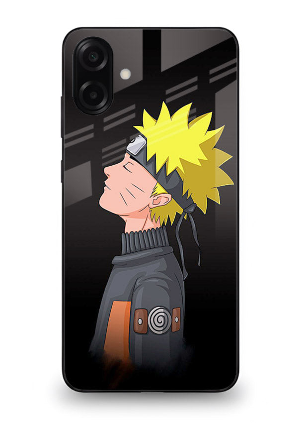 naruto side profile minimal anime art Samsung A07 4G glass cover ninja themed case