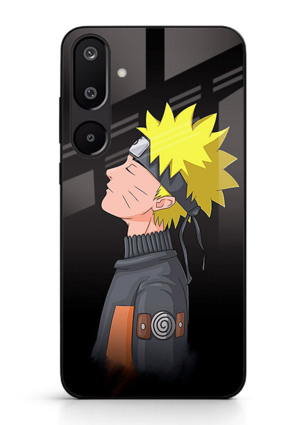naruto side profile minimal anime art Samsung M16 5G glass cover ninja themed case