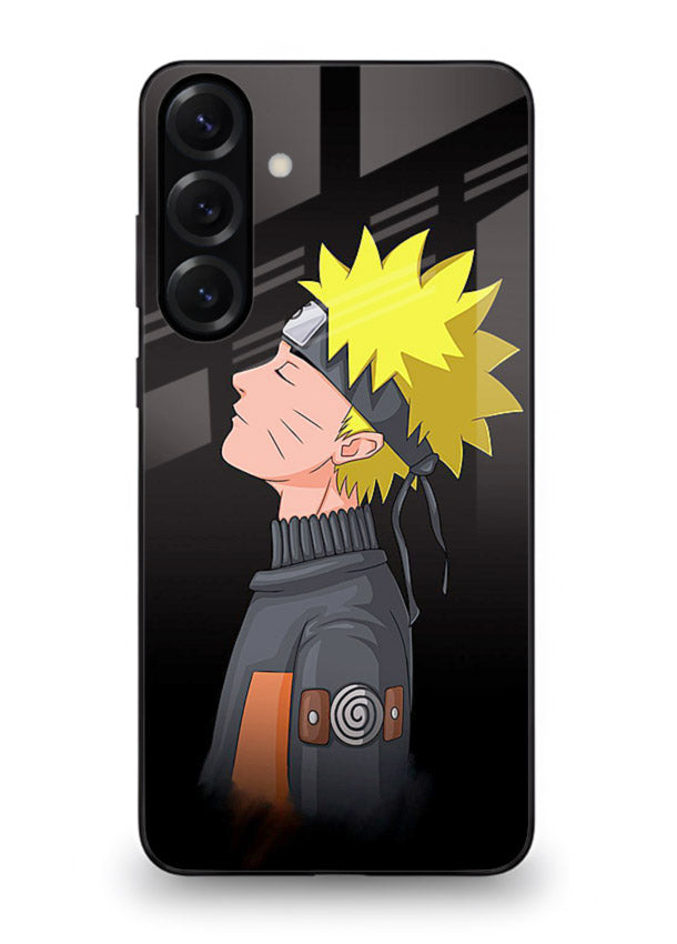 naruto side profile minimal anime art Samsung A55 5G glass cover ninja themed case